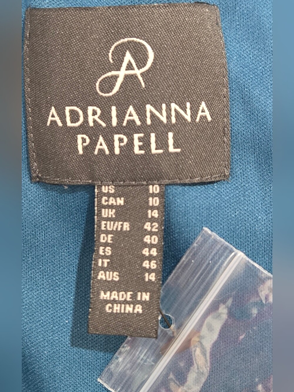 Adrianna Papell Wedding Guest Peacock Teal Beaded Chiffon Evening Gown NWOT 10 - Picture 9 of 14
